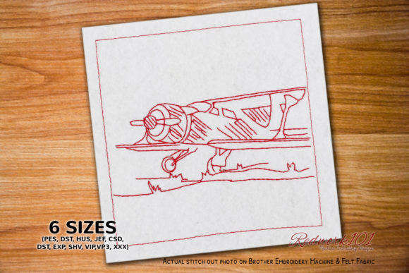 Airplane with Propeller: A Redwork Review for Boutique Sweatshirts