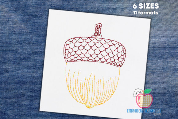 Fresh Acorn Fruit Line Art: A Seasonal Embroidery Review