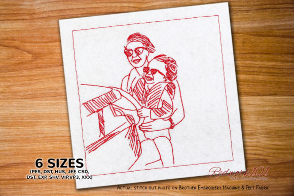 Mother and Son on Boat: A Redwork Review for Craft Fairs