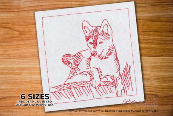 Playful Pomsky Doggy: A Redwork Review for Makers