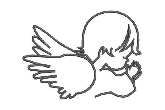 Praying Angel Boy: A Gentle Touch for Faith-Based Embroidery
