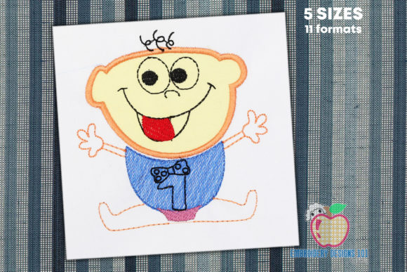 Review: A Baby Boy with a Smiling Face Applique for Boutiques