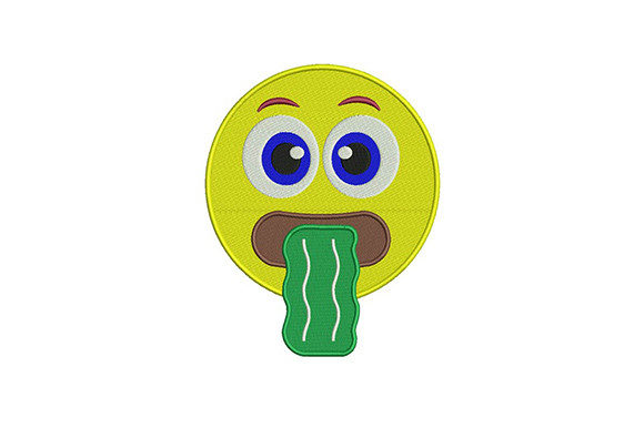 Vomiting Emoji: A Bold Machine Embroidery Design for Etsy Sellers